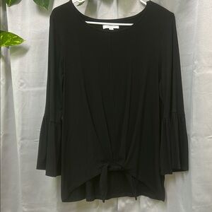 Women's Black Bell Sleeve Top XL